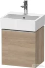 Duravit D-NEO 43,4x32,2 cm-es, 1 ajtós alsószekrény rozsdamentes acél hatású fogantyúval, mosdó és csaptelep nélkül, jobbos, márványos tölgy DE4217R70550000