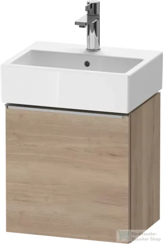 Duravit D-NEO 43,4x32,2 cm-es, 1 ajtós alsószekrény rozsdamentes acél hatású fogantyúval, mosdó és csaptelep nélkül, jobbos, márványos tölgy DE4217R70550000