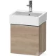 Duravit D-NEO 43,4x32,2 cm-es, 1 ajtós alsószekrény rozsdamentes acél hatású fogantyúval, mosdó és csaptelep nélkül, jobbos, márványos tölgy DE4217R70550000