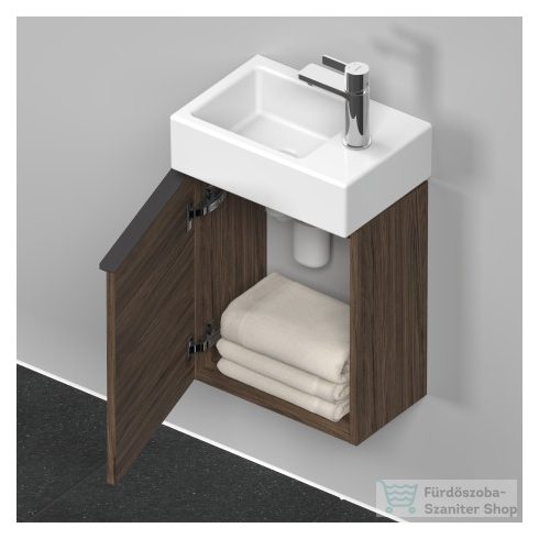 Duravit D-NEO 364x222 mm-es 1 ajtós függesztett szekrény 072438 mosdóhoz,balos, Walnut Dark Decor DE4218L2121