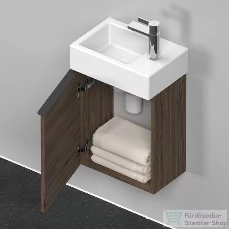 Duravit D-NEO 364x222 mm-es 1 ajtós függesztett szekrény 072438 mosdóhoz,balos, Walnut Dark Decor DE4218L2121