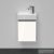 Duravit D-NEO 364x222 mm-es 1 ajtós függesztett szekrény 072438 mosdóhoz,balos, White High Gloss Decor DE4218L2222