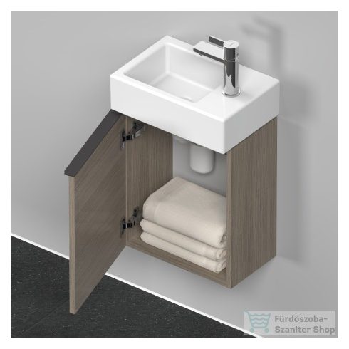 Duravit D-NEO 364x222 mm-es 1 ajtós függesztett szekrény 072438 mosdóhoz,balos, Oak Terra DE4218L3535