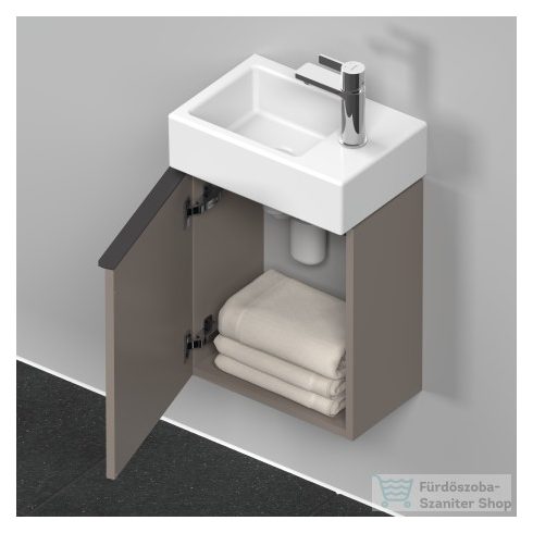 Duravit D-NEO 364x222 mm-es 1 ajtós függesztett szekrény 072438 mosdóhoz,balos, Basalt Matt Decor DE4218L4343