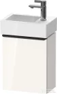 Duravit D-NEO 364x222 mm-es 1 ajtós függesztett szekrény 072438 mosdóhoz,jobbos, White High Gloss Decor DE4218R2222