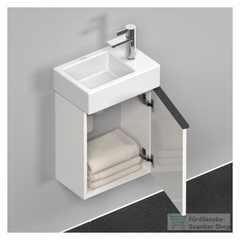 Duravit D-NEO 364x222 mm-es 1 ajtós függesztett szekrény 072438 mosdóhoz,jobbos, White High Gloss Decor DE4218R2222