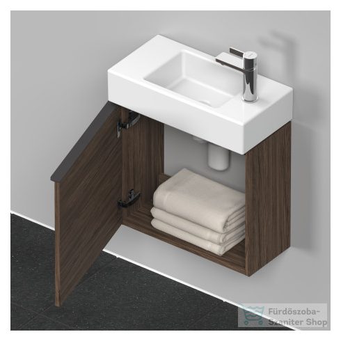 Duravit D-NEO 484x222 mm-es 1 ajtós függesztett szekrény 072450 mosdóhoz,balos, Walnut Dark Decor DE4219L2121