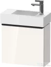Duravit D-NEO 484x222 mm-es 1 ajtós függesztett szekrény 072450 mosdóhoz,balos, White High Gloss Decor DE4219L2222