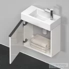 Duravit D-NEO 484x222 mm-es 1 ajtós függesztett szekrény 072450 mosdóhoz,balos, White High Gloss Decor DE4219L2222