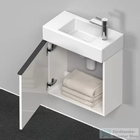 Duravit D-NEO 484x222 mm-es 1 ajtós függesztett szekrény 072450 mosdóhoz,balos, White High Gloss Decor DE4219L2222