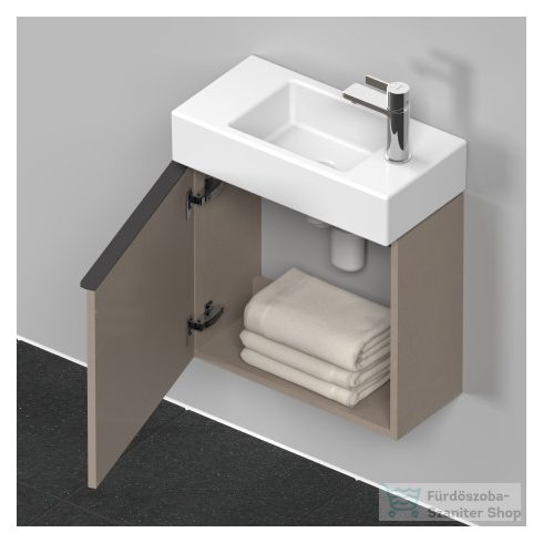 Duravit D-NEO 484x222 mm-es 1 ajtós függesztett szekrény 072450 mosdóhoz,balos, Linen Decor DE4219L7575