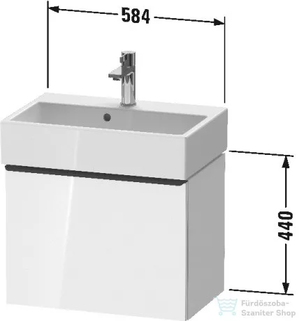 Duravit D-NEO 584x372 mm-es 1 fiókos alsószekrény 236860 mosdóhoz,White High Gloss Decor DE422902222