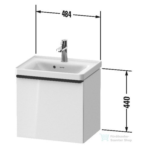 Duravit D-NEO 484x372 mm-es 1 fiókos alsószekrény 074250 mosdóhoz,Basalt Matt Decor DE4248043430000