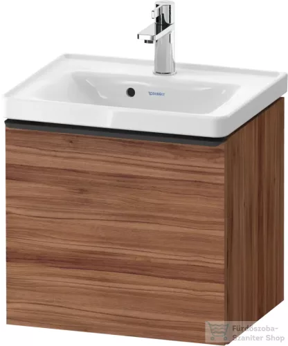 Duravit D-NEO 48,4x37,2 cm-es, 1 fiókos fali szekrény, fekete fogantyúval, 074250XXX mosdóhoz, matt dió DE42480BD790000