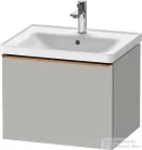 Duravit D-NEO 584x 452 mm-es, 1 fiókos függesztett szekrény szálcsiszolt bronz fogantyúval, 236760XXX mosdóhoz, matt betonszürke DE4249004070000