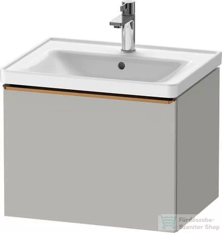 Duravit D-NEO 584x 452 mm-es, 1 fiókos függesztett szekrény szálcsiszolt bronz fogantyúval, 236760XXX mosdóhoz, matt betonszürke DE4249004070000