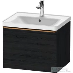  Duravit D-NEO 584x 452 mm-es 1 fiókos függesztett szekrény szálcsiszolt bronz fogantyúval, 236760XXX mosdóhoz, matt fekete tölgy DE4249004160000