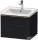 Duravit D-NEO 584x 452 mm-es 1 fiókos függesztett szekrény szálcsiszolt bronz fogantyúval, 236760XXX mosdóhoz, matt fekete tölgy DE4249004160000