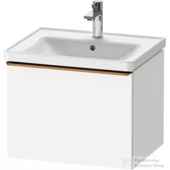   Duravit D-NEO 584x 452 mm-es 1 fiókos függesztett szekrény szálcsiszolt bronz fogantyúval, 236760XXX mosdóhoz, matt fehér DE4249004180000