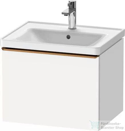 Duravit D-NEO 584x 452 mm-es 1 fiókos függesztett szekrény szálcsiszolt bronz fogantyúval, 236760XXX mosdóhoz, matt fehér DE4249004180000