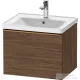 Duravit D-NEO 584x 452 mm-es 1 fiókos függesztett szekrény szálcsiszolt bronz fogantyúval, 236760XXX mosdóhoz, matt sötét dió DE4249004210000