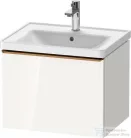 Duravit D-NEO 584x 452 mm-es 1 fiókos függesztett szekrény szálcsiszolt bronz fogantyúval, 236760XXX mosdóhoz, fényes fehér DE4249004220000