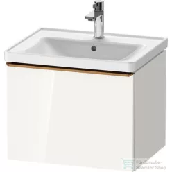   Duravit D-NEO 584x 452 mm-es 1 fiókos függesztett szekrény szálcsiszolt bronz fogantyúval, 236760XXX mosdóhoz, fényes fehér DE4249004220000