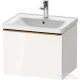 Duravit D-NEO 584x 452 mm-es 1 fiókos függesztett szekrény szálcsiszolt bronz fogantyúval, 236760XXX mosdóhoz, fényes fehér DE4249004220000