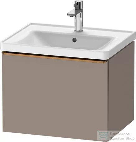 Duravit D-NEO 584x 452 mm-es 1 fiókos függesztett szekrény szálcsiszolt bronz fogantyúval, 236760XXX mosdóhoz, matt bazalt DE4249004430000