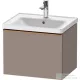 Duravit D-NEO 584x 452 mm-es 1 fiókos függesztett szekrény szálcsiszolt bronz fogantyúval, 236760XXX mosdóhoz, matt bazalt DE4249004430000