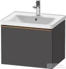 Duravit D-NEO 584x 452 mm-es 1 fiókos függesztett szekrény szálcsiszolt bronz fogantyúval, 236760XXX mosdóhoz, matt grafit DE4249004490000