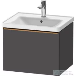   Duravit D-NEO 584x 452 mm-es 1 fiókos függesztett szekrény szálcsiszolt bronz fogantyúval, 236760XXX mosdóhoz, matt grafit DE4249004490000