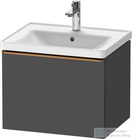 Duravit D-NEO 584x 452 mm-es 1 fiókos függesztett szekrény szálcsiszolt bronz fogantyúval, 236760XXX mosdóhoz, matt grafit DE4249004490000
