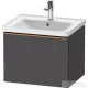 Duravit D-NEO 584x 452 mm-es 1 fiókos függesztett szekrény szálcsiszolt bronz fogantyúval, 236760XXX mosdóhoz, matt grafit DE4249004490000