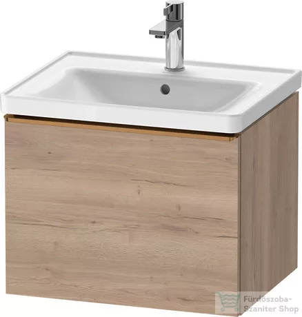 Duravit D-NEO 584x 452 mm-es 1 fiókos függesztett szekrény szálcsiszolt bronz fogantyúval, 236760XXX mosdóhoz, márványos tölgy DE4249004550000