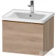 Duravit D-NEO 584x 452 mm-es 1 fiókos függesztett szekrény szálcsiszolt bronz fogantyúval, 236760XXX mosdóhoz, márványos tölgy DE4249004550000