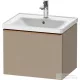 Duravit D-NEO 584x 452 mm-es 1 fiókos függesztett szekrény szálcsiszolt bronz fogantyúval, 236760XXX mosdóhoz, matt len DE4249004750000