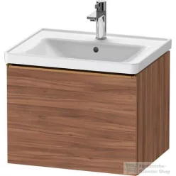   Duravit D-NEO 584x 452 mm-es 1 fiókos függesztett szekrény szálcsiszolt bronz fogantyúval, 236760XXX mosdóhoz, matt dió DE4249004790000