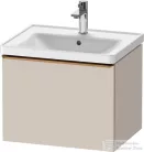 Duravit D-NEO 584x 452 mm-es 1 fiókos függesztett szekrény szálcsiszolt bronz fogantyúval, 236760XXX mosdóhoz, matt taupe DE4249004910000