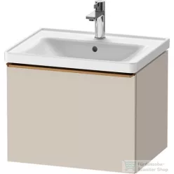   Duravit D-NEO 584x 452 mm-es 1 fiókos függesztett szekrény szálcsiszolt bronz fogantyúval, 236760XXX mosdóhoz, matt taupe DE4249004910000