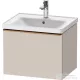 Duravit D-NEO 584x 452 mm-es 1 fiókos függesztett szekrény szálcsiszolt bronz fogantyúval, 236760XXX mosdóhoz, matt taupe DE4249004910000