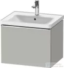 Duravit D-NEO 584x 452 mm-es, 1 fiókos függesztett szekrény króm fogantyúval, 236760XXX mosdóhoz, matt betonszürke DE4249010070000