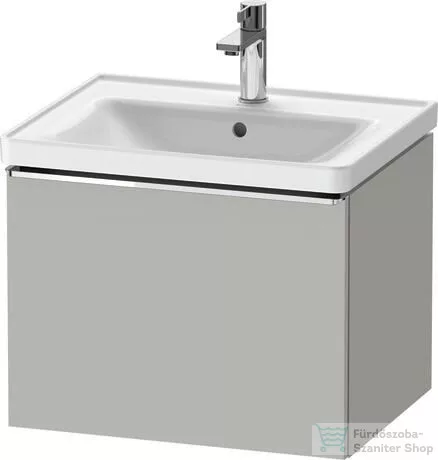 Duravit D-NEO 584x 452 mm-es, 1 fiókos függesztett szekrény króm fogantyúval, 236760XXX mosdóhoz, matt betonszürke DE4249010070000