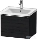 Duravit D-NEO 584x 452 mm-es 1 fiókos függesztett szekrény króm fogantyúval, 236760XXX mosdóhoz, matt fekete tölgy DE4249010160000