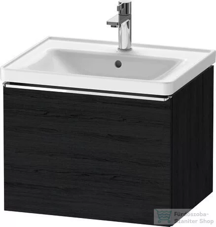 Duravit D-NEO 584x 452 mm-es 1 fiókos függesztett szekrény króm fogantyúval, 236760XXX mosdóhoz, matt fekete tölgy DE4249010160000