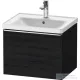 Duravit D-NEO 584x 452 mm-es 1 fiókos függesztett szekrény króm fogantyúval, 236760XXX mosdóhoz, matt fekete tölgy DE4249010160000