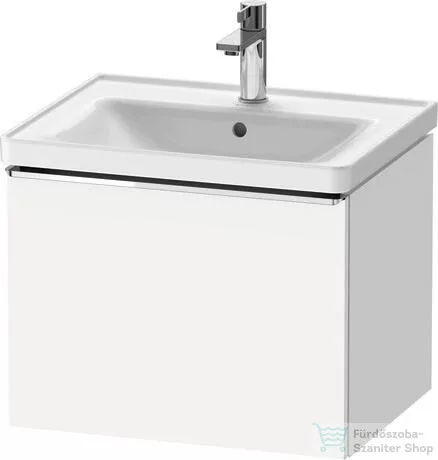 Duravit D-NEO 584x 452 mm-es 1 fiókos függesztett szekrény króm fogantyúval, 236760XXX mosdóhoz, matt fehér DE4249010180000