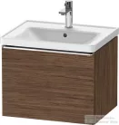 Duravit D-NEO 584x 452 mm-es 1 fiókos függesztett szekrény króm fogantyúval, 236760XXX mosdóhoz, matt sötét dió DE4249010210000