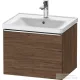 Duravit D-NEO 584x 452 mm-es 1 fiókos függesztett szekrény króm fogantyúval, 236760XXX mosdóhoz, matt sötét dió DE4249010210000
