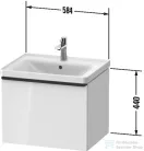Duravit D-NEO 584x 452 mm-es 1 fiókos függesztett szekrény króm fogantyúval, 236760XXX mosdóhoz, matt sötét dió DE4249010210000